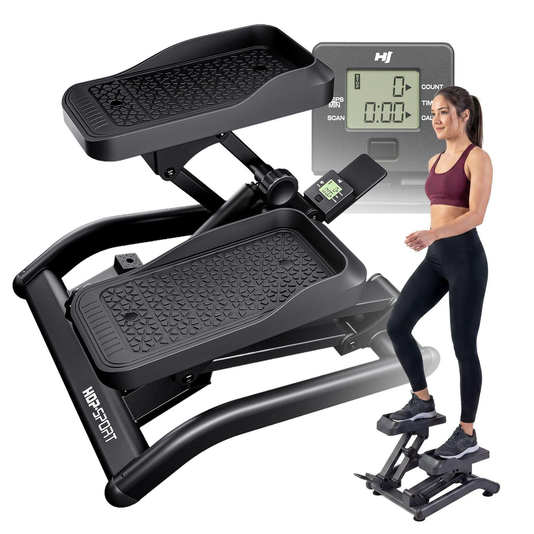 HOP Sport® Mini-Stepper für Zuhause 2 in 1 Up-Down Stepper HS-050B, Hometrainer für Zuhause mit LCD-
