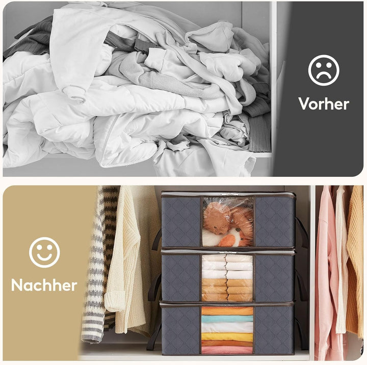 Lifewit 6 Stück 35L Aufbewahrungstasche, Unterbett Aufbewahrungsbox Kleideraufbewahrung, Faltbare Um