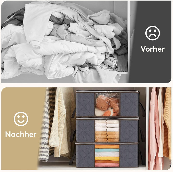 Lifewit 10 Stück 35L Aufbewahrungstasche, Unterbett Aufbewahrungsbox Kleideraufbewahrung, Faltbare U