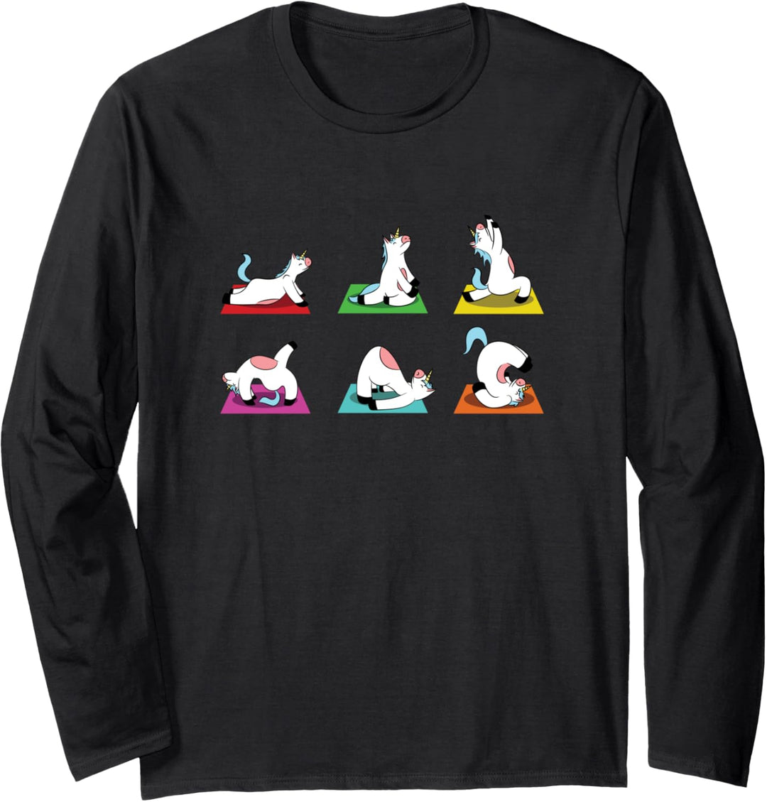 Einhorn Yoga Outfit Damen Meditation Namaste Zen Deko Om Yin Langarmshirt