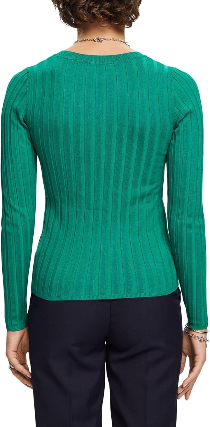 ESPRIT Sweatshirt aus Rippstrick XS Dark Green, XS Dark Green