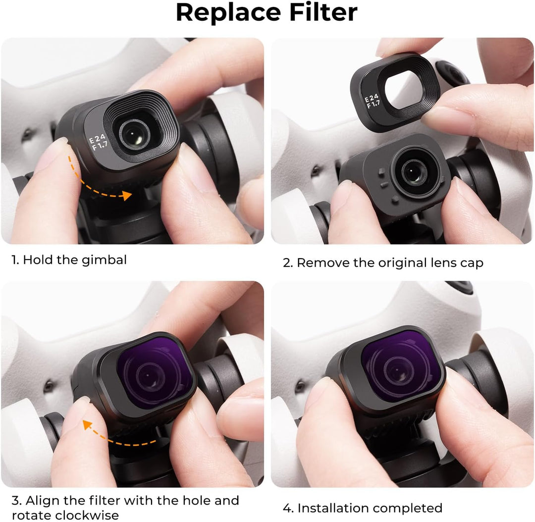 K&F Concept Mini 4 Pro ND Filterset, 4 Stück ND8, ND16, ND32, ND64 Filter Kompatibel mit DJI Mini 4