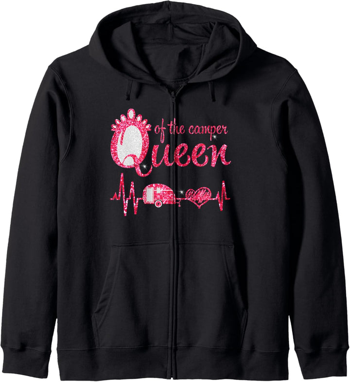 QUEEN OF THE CAMPER CAMPERIN DAMEN CAMPING GESCHENKIDEE Kapuzenjacke