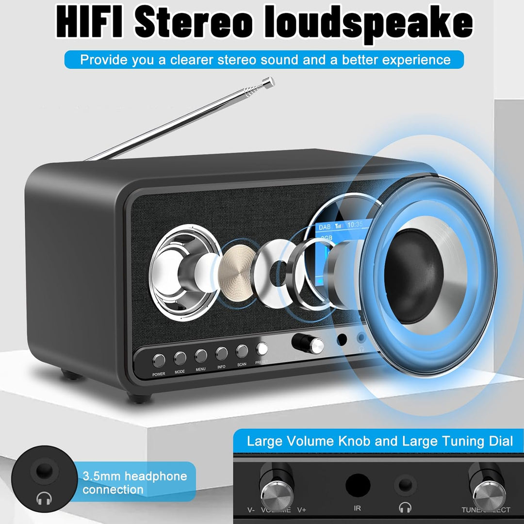 DAB+/FM Radio mit Bluetooth, Digital Radio Küchenradio DAB Plus Radio mit Fernbedienung Küchenradio