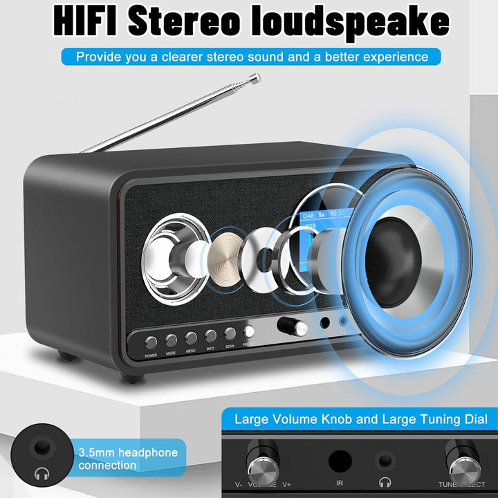 DAB+/FM Radio mit Bluetooth, Digital Radio Küchenradio DAB Plus Radio mit Fernbedienung Küchenradio