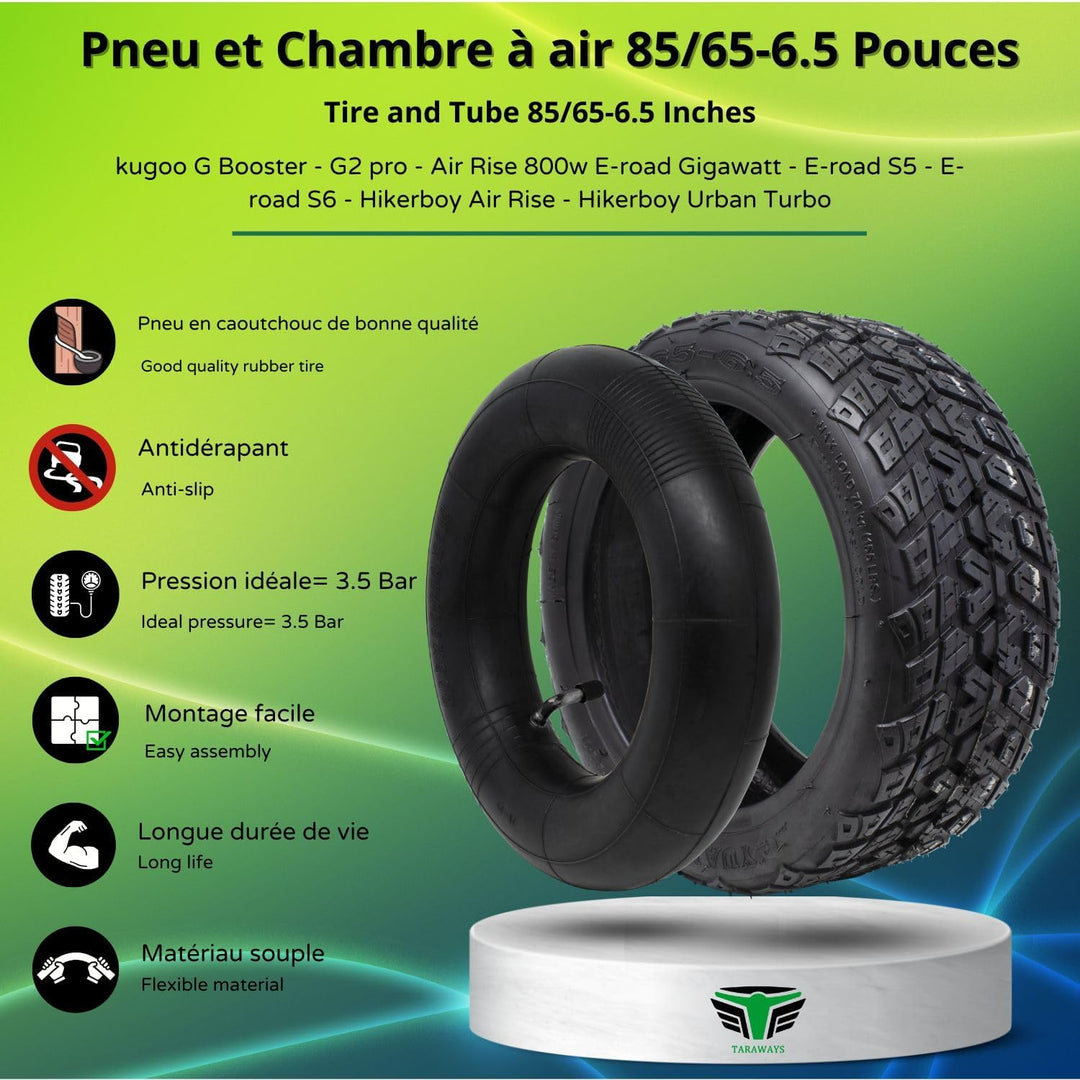 Reifen 85/65-6.5 für Elektroroller Kugoo G Booster - G2 pro - Air Rise 800w E-road Gigawatt - E-road