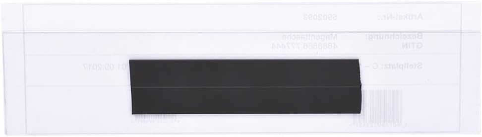 Krog Etikettenhalter magnetisch mit verkürzter Rückseite, 210 x 50 mm, 50 Stück Klar