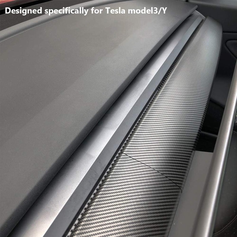 EVAUTO Tesla Model 3 Model Y Dash Wrap Dashboard Cover Interior Decoration Wrap Kit Accessories -Mat