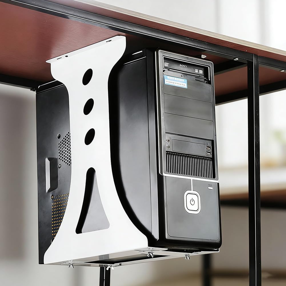 PC Halterung Unter Schreibtisch, PC Tischhalterung & Wandhalterung Tower bis 35kg, Schwerlast Comput