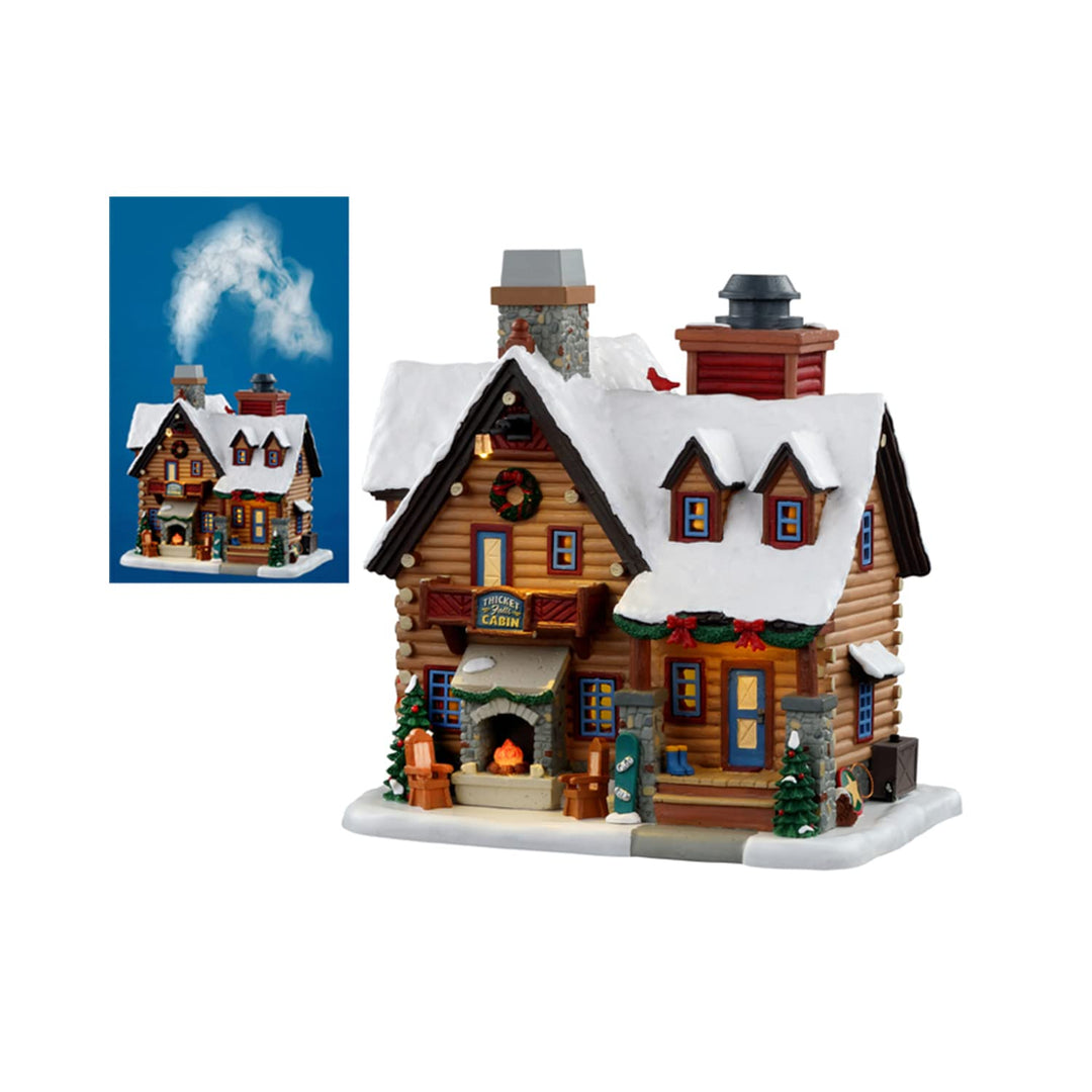 Lemax - Thicket Falls Cabin (Smoking), with 4.5v Adaptor