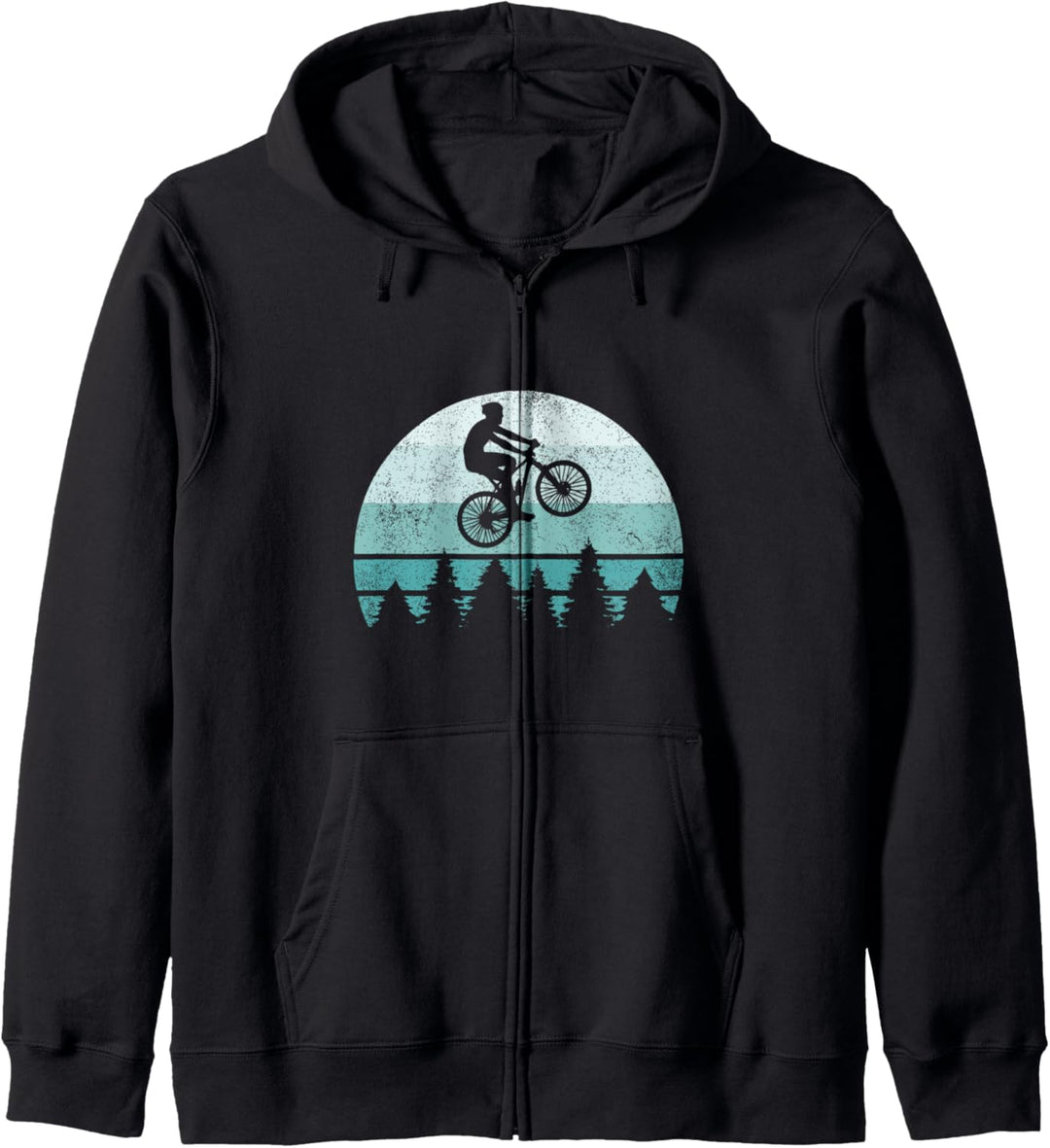 Mountainbike Blau Retro Kapuzenjacke