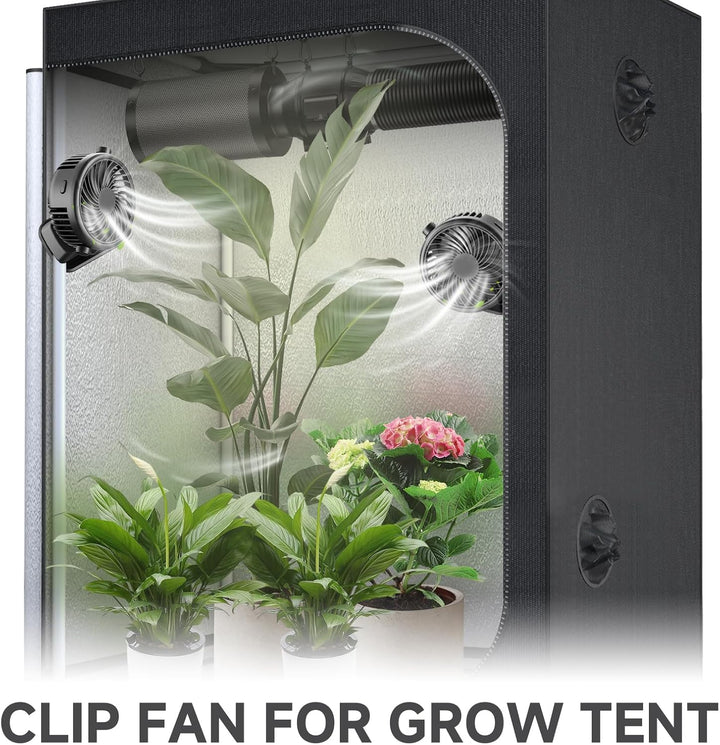 Mini Ventilator Akku mit Clip, USB-C Grow Ventilator Klein, Manuelle Drehung Tisch Ventilatoren Leis