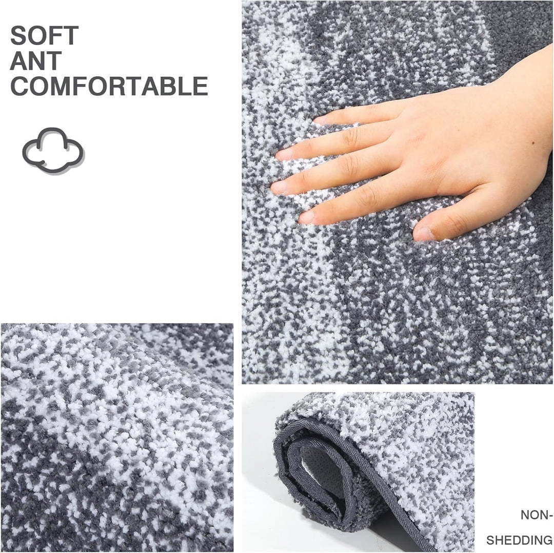 Weich Gross Badematten 80 x 120 cm, Badezimmerteppich Badteppich rutschfeste Wasserabsorbierend Badv