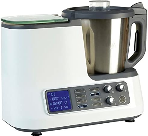 Küchenmaschine mit Kochfunktion, Waage, Dampfgaraufsatz, Garkorb WLAN