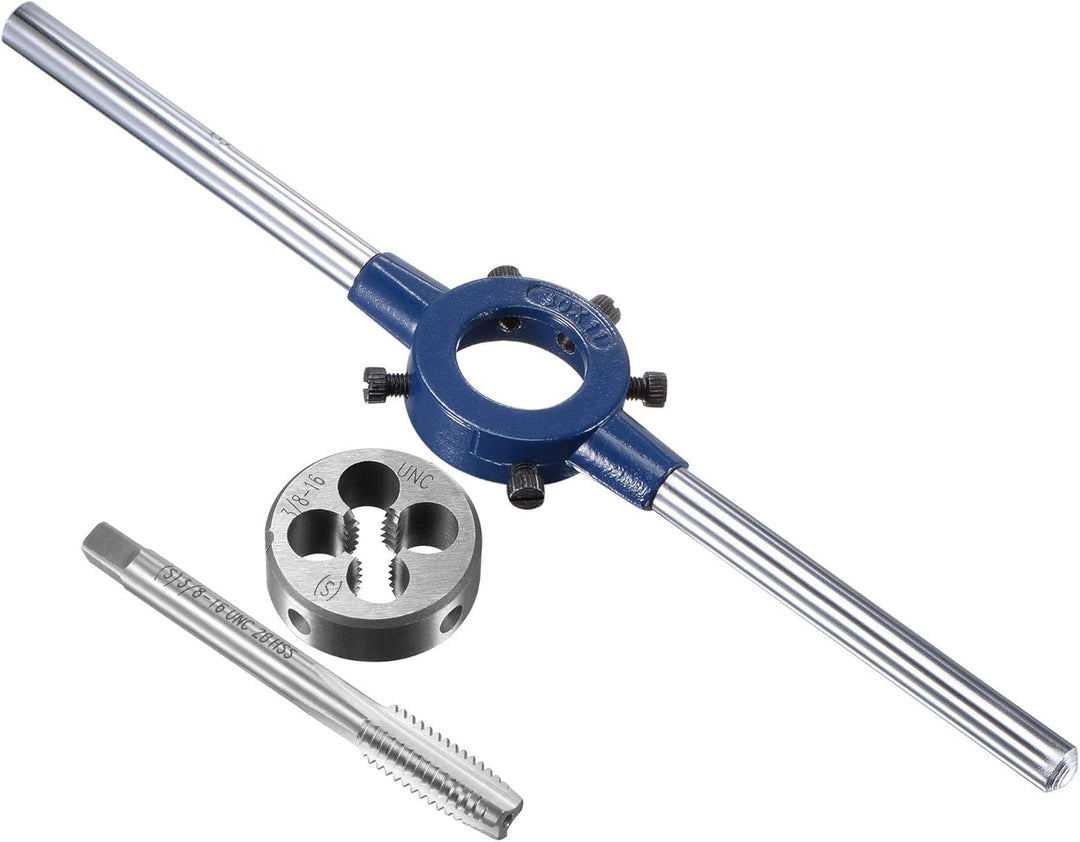sourcing map 3/8-16 UNC Gewindeschneider Werkzeugsatz 30mm Rund Werkzeugschlüssel Hochgeschwindigkei