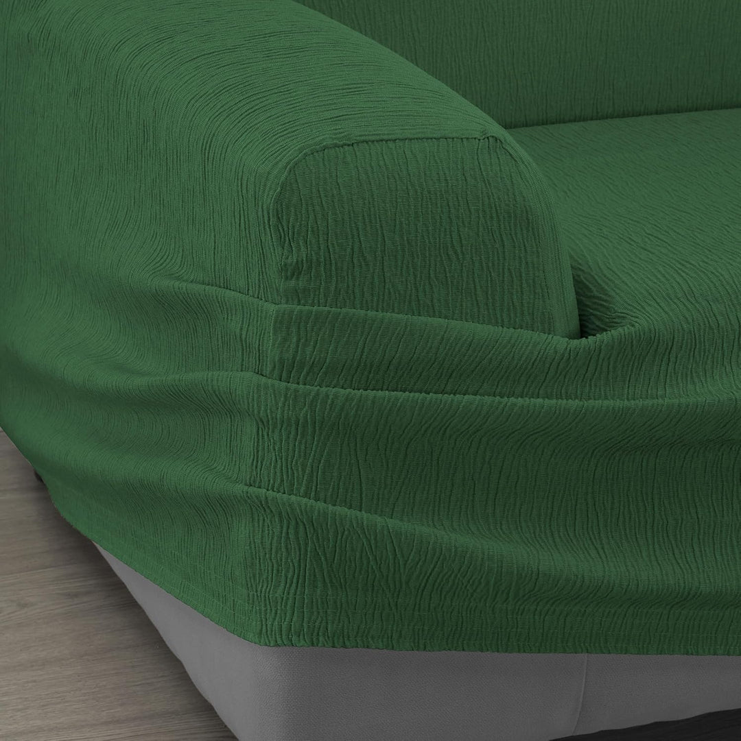 Martina Home Elastischer Sofabezug Modell Emilia 3 Plätze Flaschengrün (Verde Botella), 3 Plätze Fla