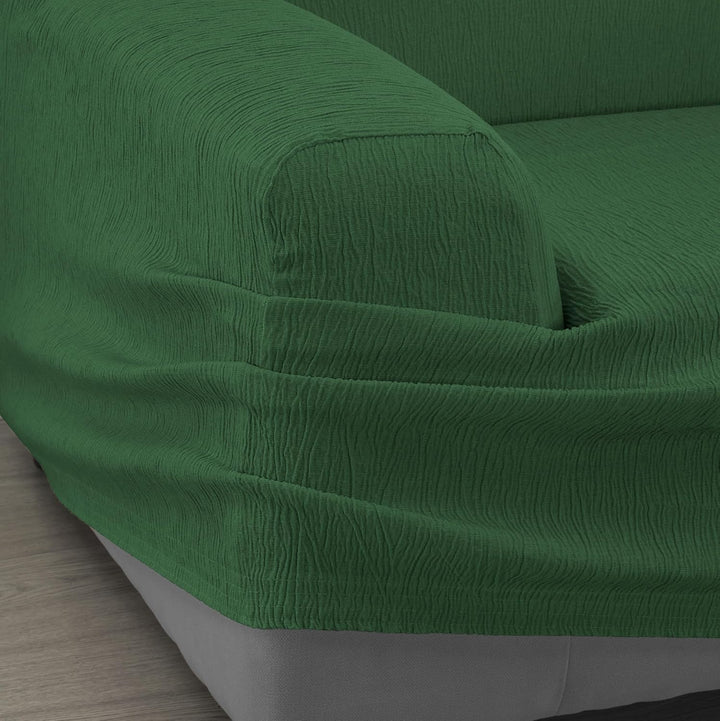 Martina Home Elastischer Sofabezug Modell Emilia 3 Plätze Flaschengrün (Verde Botella), 3 Plätze Fla