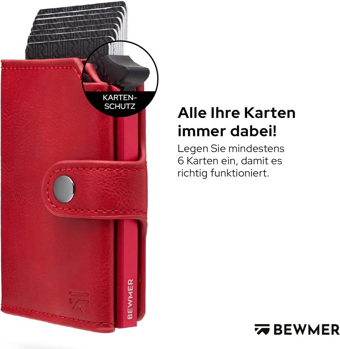 BEWMER 2 Shielded | Herren und Damen Slim Wallet mit RFID-Schutz Anti-Cloning | Kartenetui mit Münzf