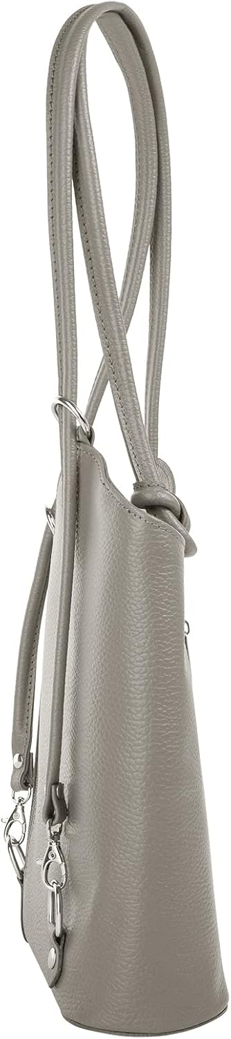 Shopper Rucksack Kombination Echt Leder Damen Made in Italy | 2in1 Handtasche | wandelbare Umhängeta