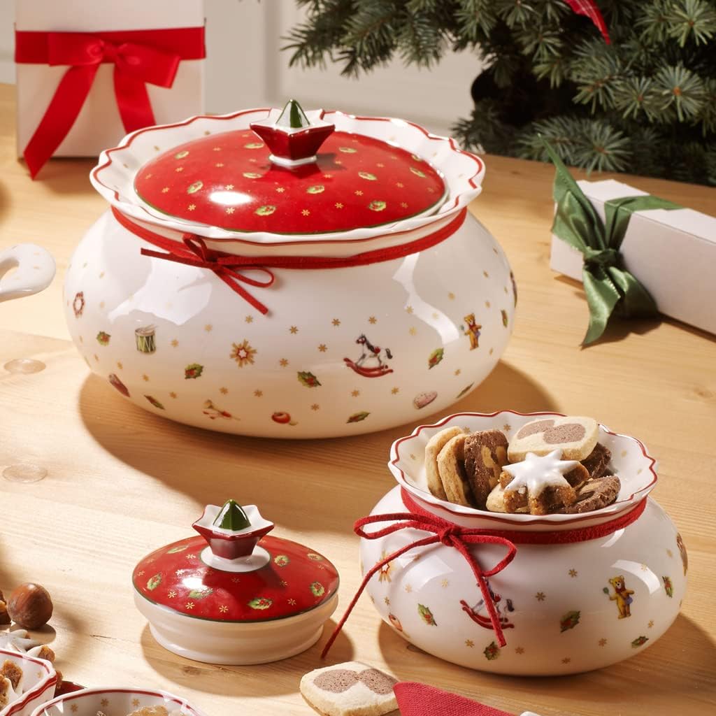 Villeroy & Boch – Toy's Delight mittelgrosse Vorratsdose, Keksdose Weihnachten, Gebäckdose, Dose mit