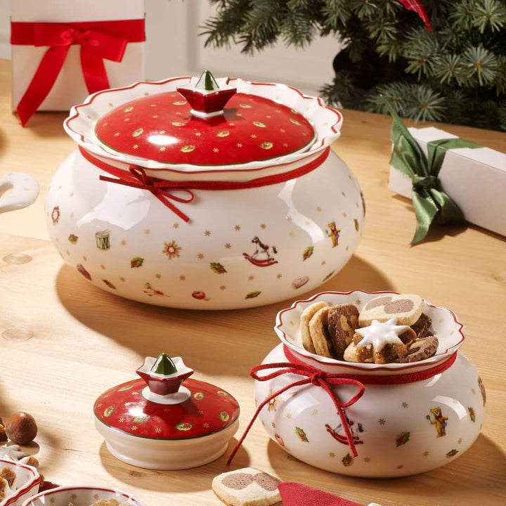 Villeroy & Boch – Toy's Delight mittelgrosse Vorratsdose, Keksdose Weihnachten, Gebäckdose, Dose mit