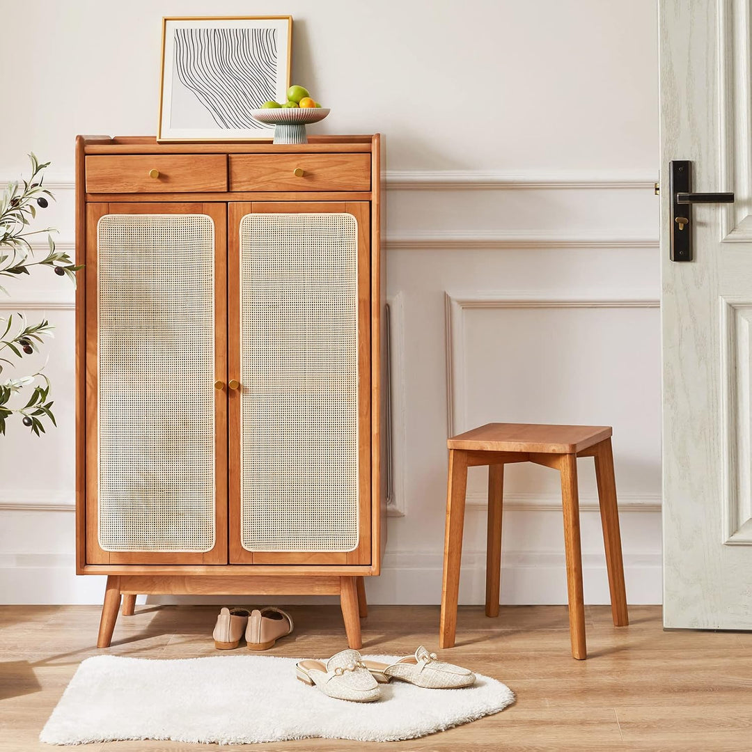 IBUYKE Stapelhocker-Massivholz Hocker Hausbank Holzhocker Mode Kreative Hocker Moderne Esstisch Erwa