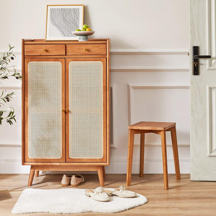 IBUYKE Stapelhocker-Massivholz Hocker Hausbank Holzhocker Mode Kreative Hocker Moderne Esstisch Erwa