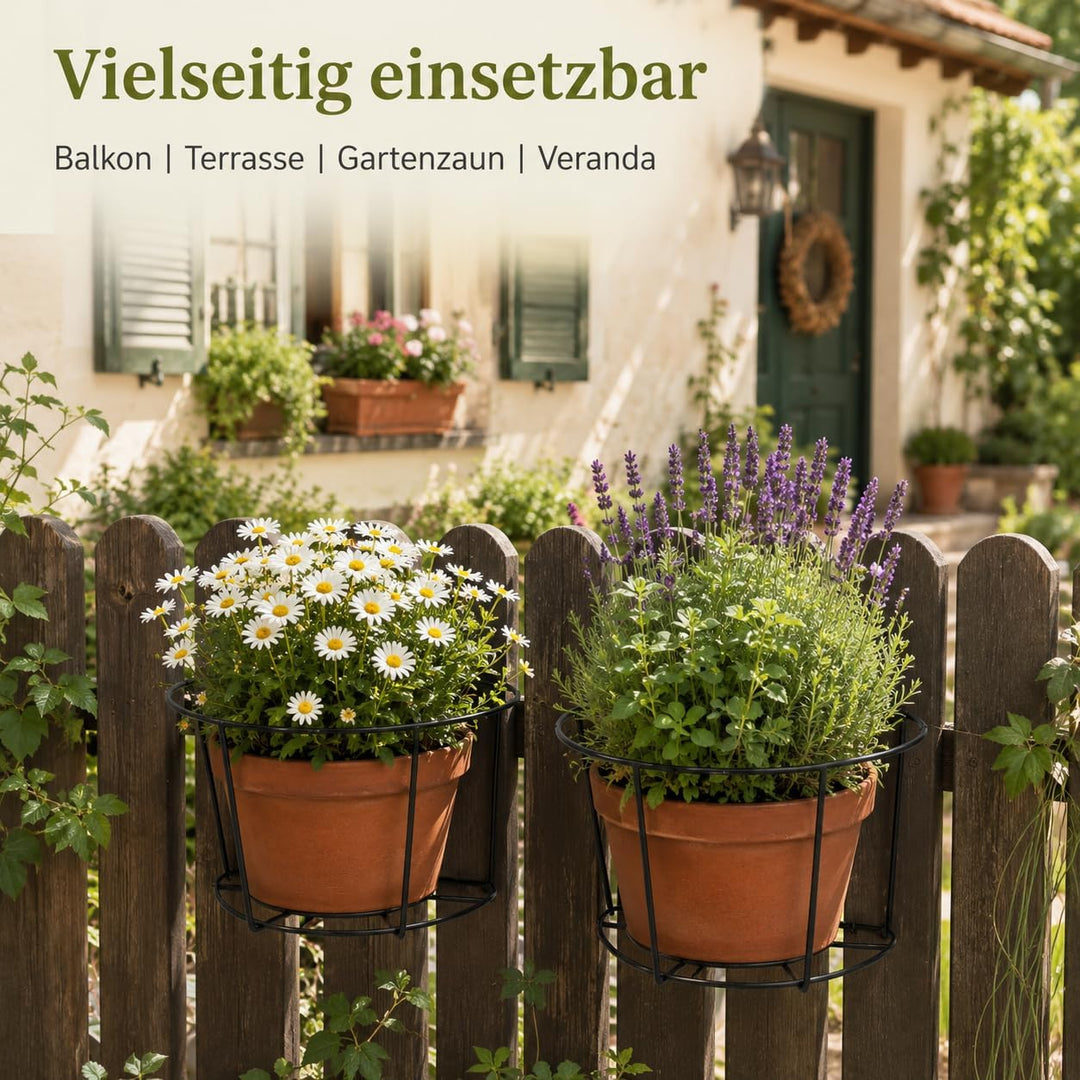 HEMOTON 2 Stücke Blumentopf Halterung Metall Blumentopfhalter Geländer Pflanzgefässe Balkongeländer