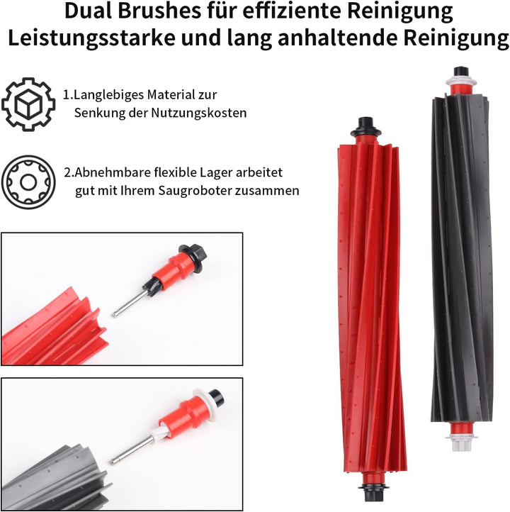 28 Stück Zubehörset Ersatz für Roborock S8 MaxV Ultra,2 Rollenbürste,4 Filter,6 Seitenbürsten,8 Wisc
