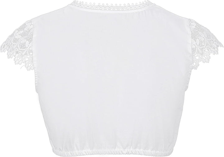 Kelliar Dirndlbluse Damen Trachtenbluse Creme Dirndl Bluse für Bavarian Oktoberfest 42 Creme-78, 42