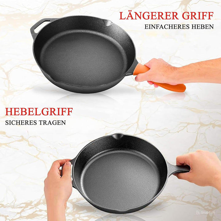 NutriChef Pfannenset- 2-Teilig, Bratpfanne- 32cm+27cm, Pan- Antihaftbeschichtet, Induktionspfanne- m