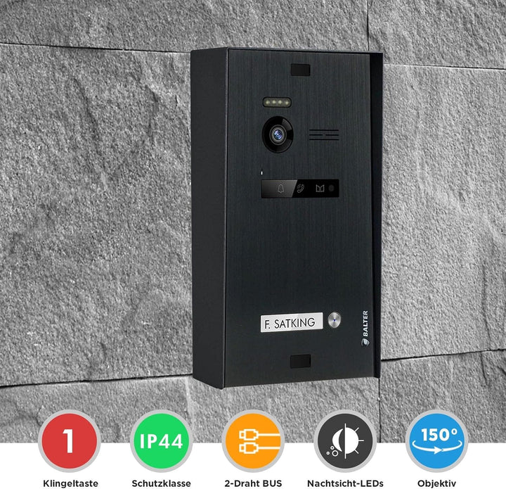 Nonic Balter EVO Aufputz Video-Türsprechanlagen WLAN Set 1 Familienhaus (1x Türstation mit Kamera Sc