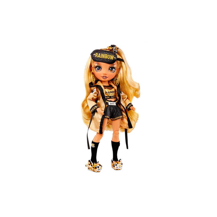 Rainbow High Modepuppe - Pyjamaparty - Marisa Golding - Goldene Modepuppe und Spielset mit 2 Outfits