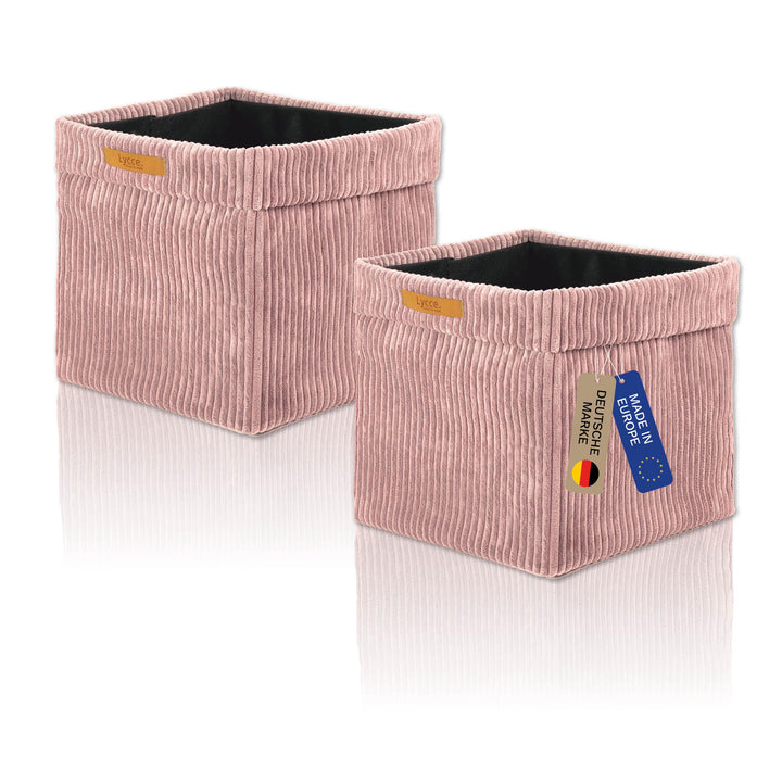 Lycce Kallax Boxen Cord 2er Set mit entfernbarem Cord-Bezug | p.rosa Powder Rosa 2er Set, Powder Ros
