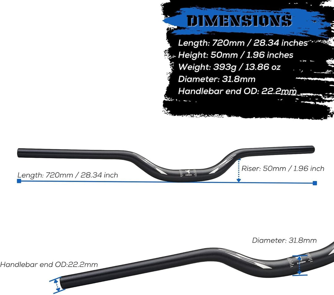 Corki Cycles Professioneller MTB Lenker 31,8mm, Fahrrad Lenker Aluminiumlegierung Leichter Fahrradle