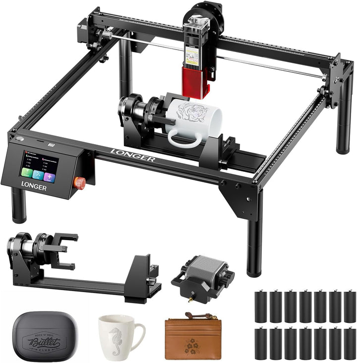 LONGER Ray5 Bundle 10W Lasergravierer – Präziser DIY CNC Laserschneider für Metall, Glas und Holz, A