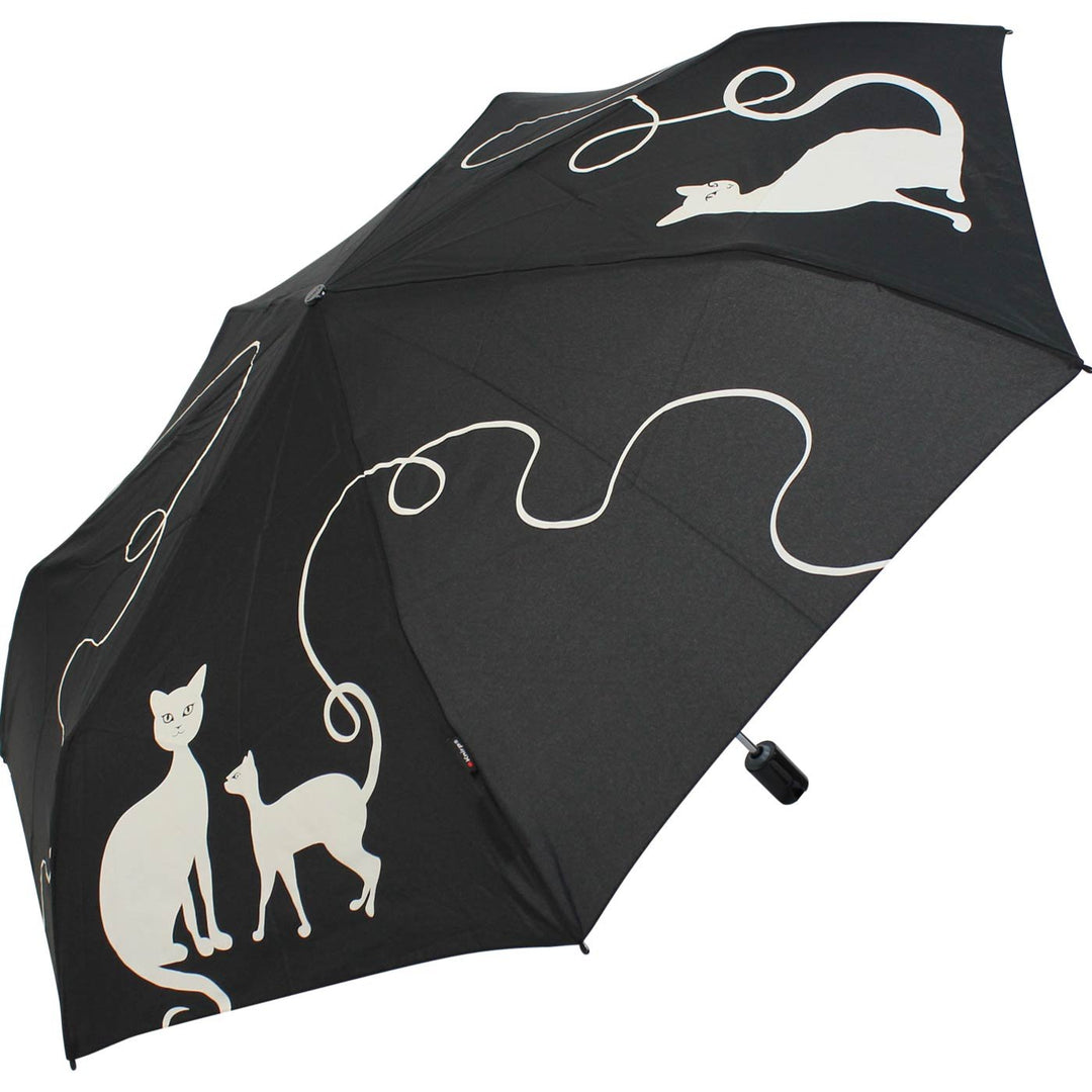 Knirps Regenschirm Slim Duomatic - klein und leicht mit Auf-Zu Automatik - Kitty, Kitty
