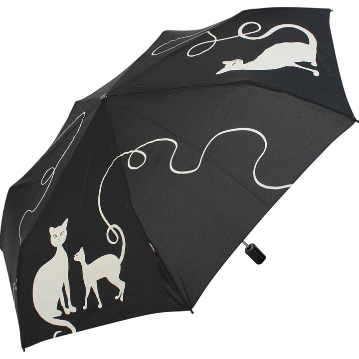 Knirps Regenschirm Slim Duomatic - klein und leicht mit Auf-Zu Automatik - Kitty, Kitty