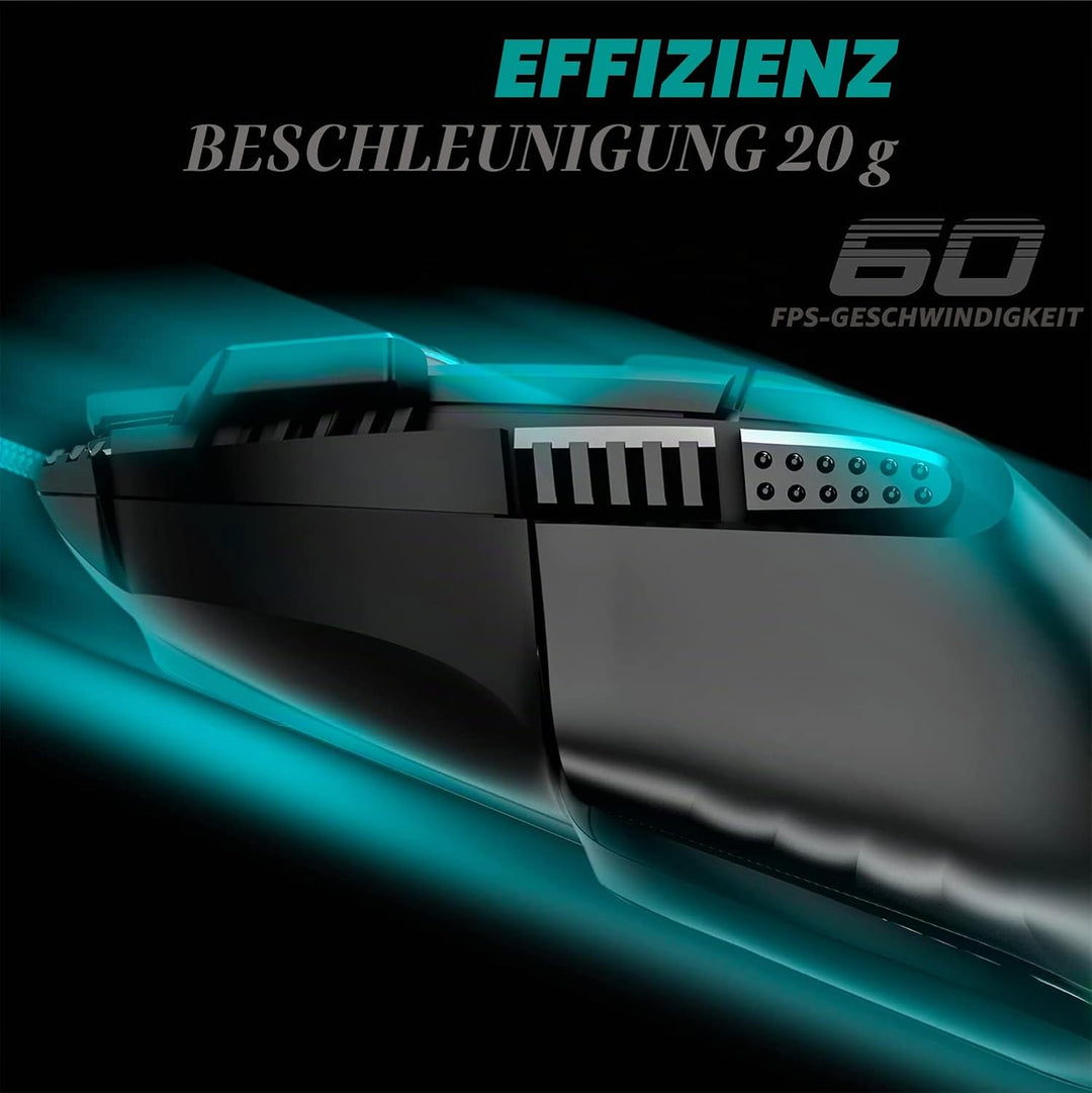 SPIRIT OF GAMER | Gaming Maus PC mit 12800 DPI | RGB Maus mit 8 Programmierbaren Tasten darunter 1 R