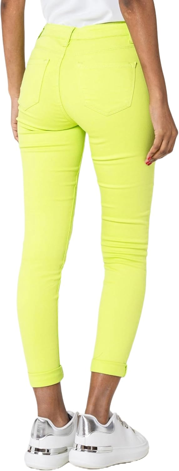 Nina Carter P056 Damen Jeanshosen Skinny Fit Jeans High Waist S Lime (P109-52), S Lime (P109-52)
