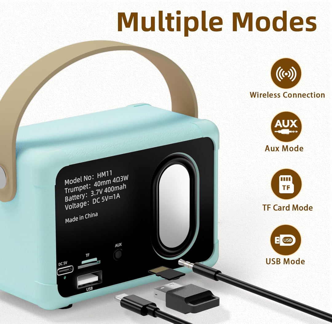 Caulikine Tragbarer Kabelloser Mini Bluetooth Lautsprecher Zimmer Deko mit Freisprechfunktion für Ha