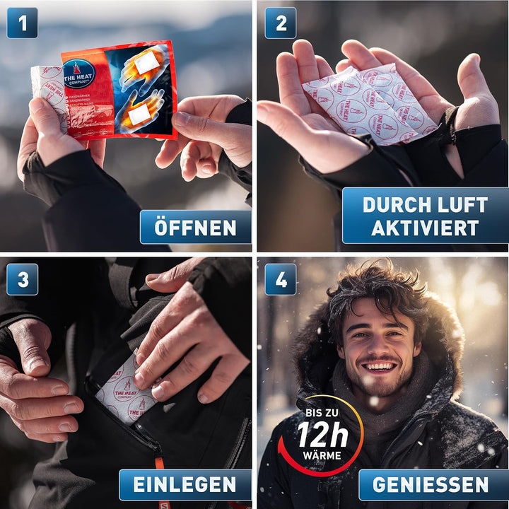 THE HEAT COMPANY Handwärmer - 10 oder 40 Paar - EXTRA WARM - Taschenwärmer Wärmepads - Fingerwärmer: