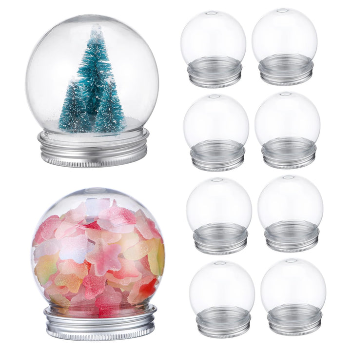 BESTOYARD 10 StüCk Transparente DIY Plastik Schneekugel Flaschen Mit Schraubverschluss FüR SüssIgkei