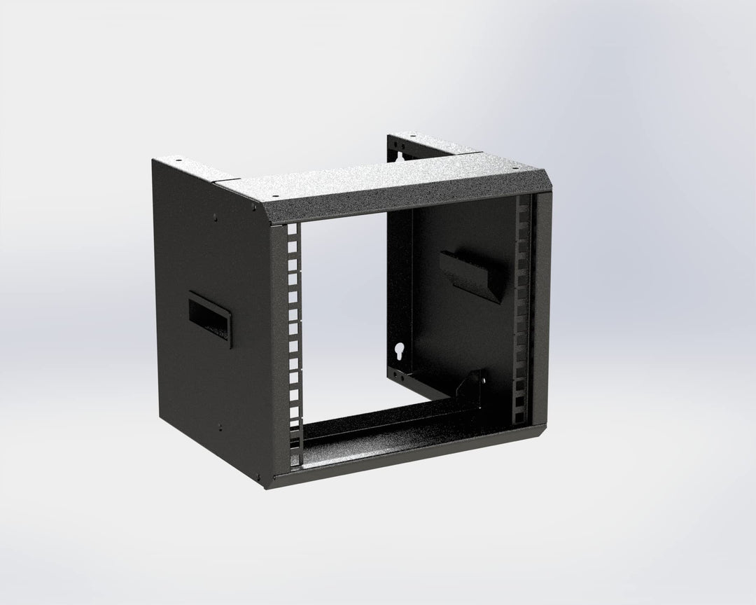 Easy Rack - 10" Universelles Rackschrank für Wandmontage oder Desktop - 5HE - 250mm Tiefe - Schwarz