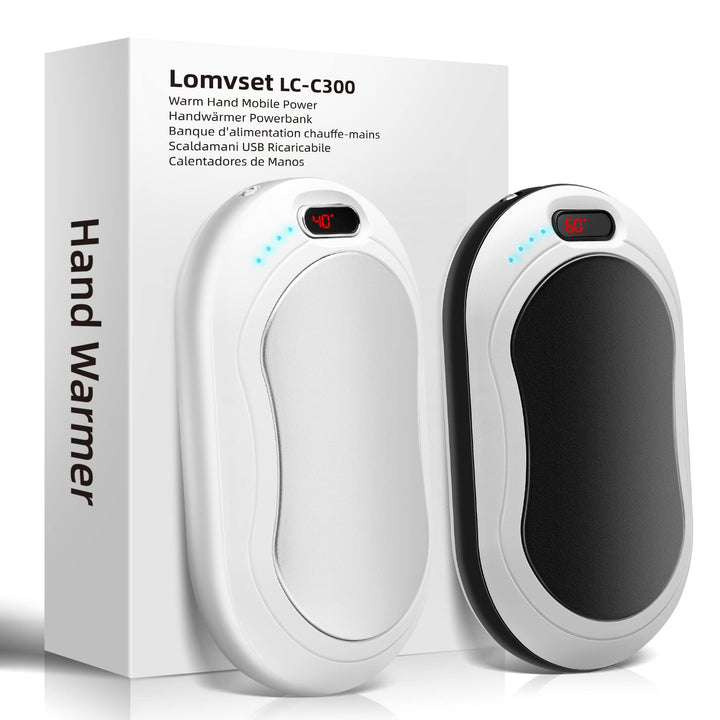 Lomvset Handwärmer Elektrisch 10000 mAh USB Wiederaufladbarer, Handwärmer Wiederverwendbar Wandern G
