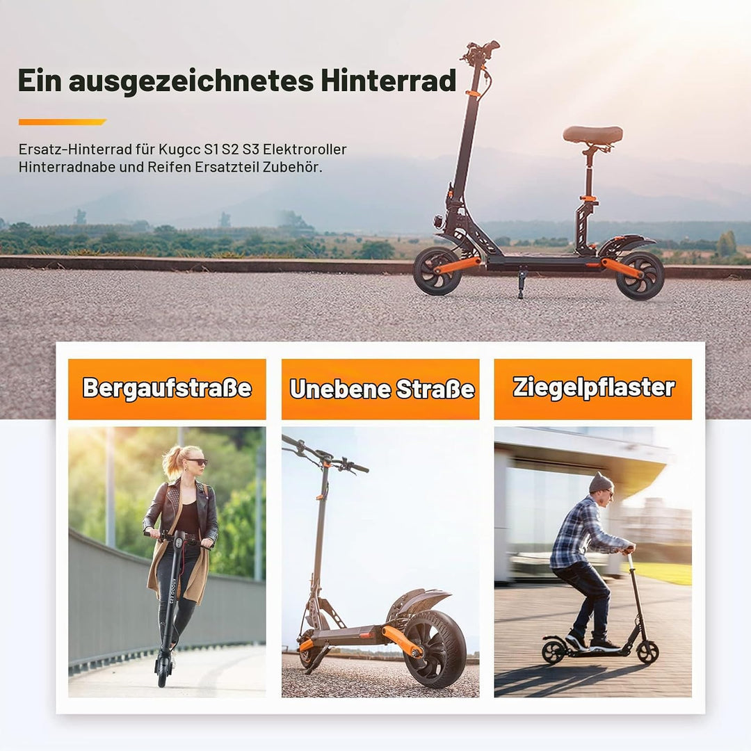 Roundsky Ersatz Hinter Rad für Kugoo S1 S2 S3 Elektro Roller Hinter Rad Nabe und Reifen Ersatz Teil