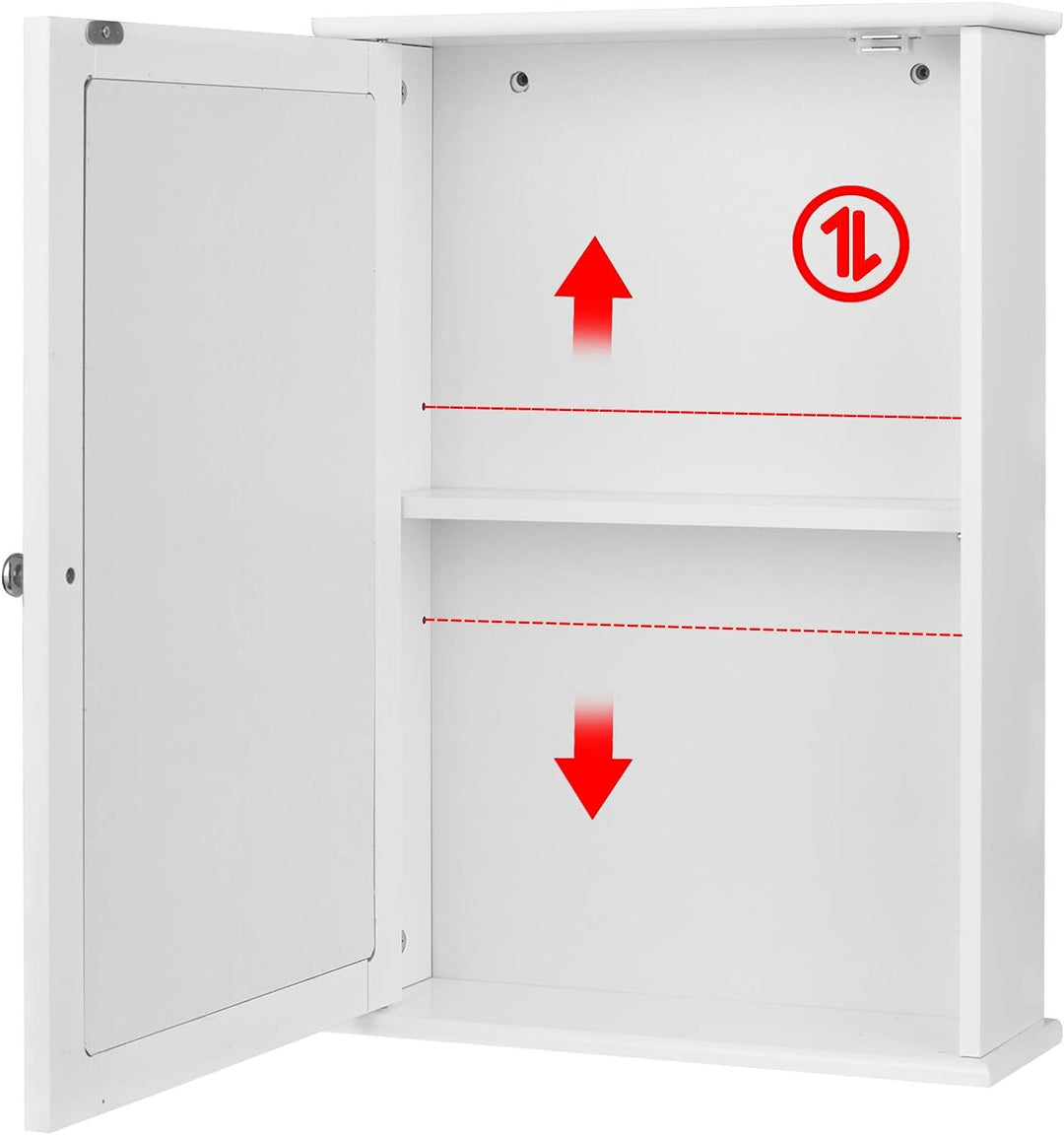 EUGAD Spiegelschrank für Badzimmer Hängeschrank Badschrank Spiegel mit Ablage Schminkschrank aus Hol