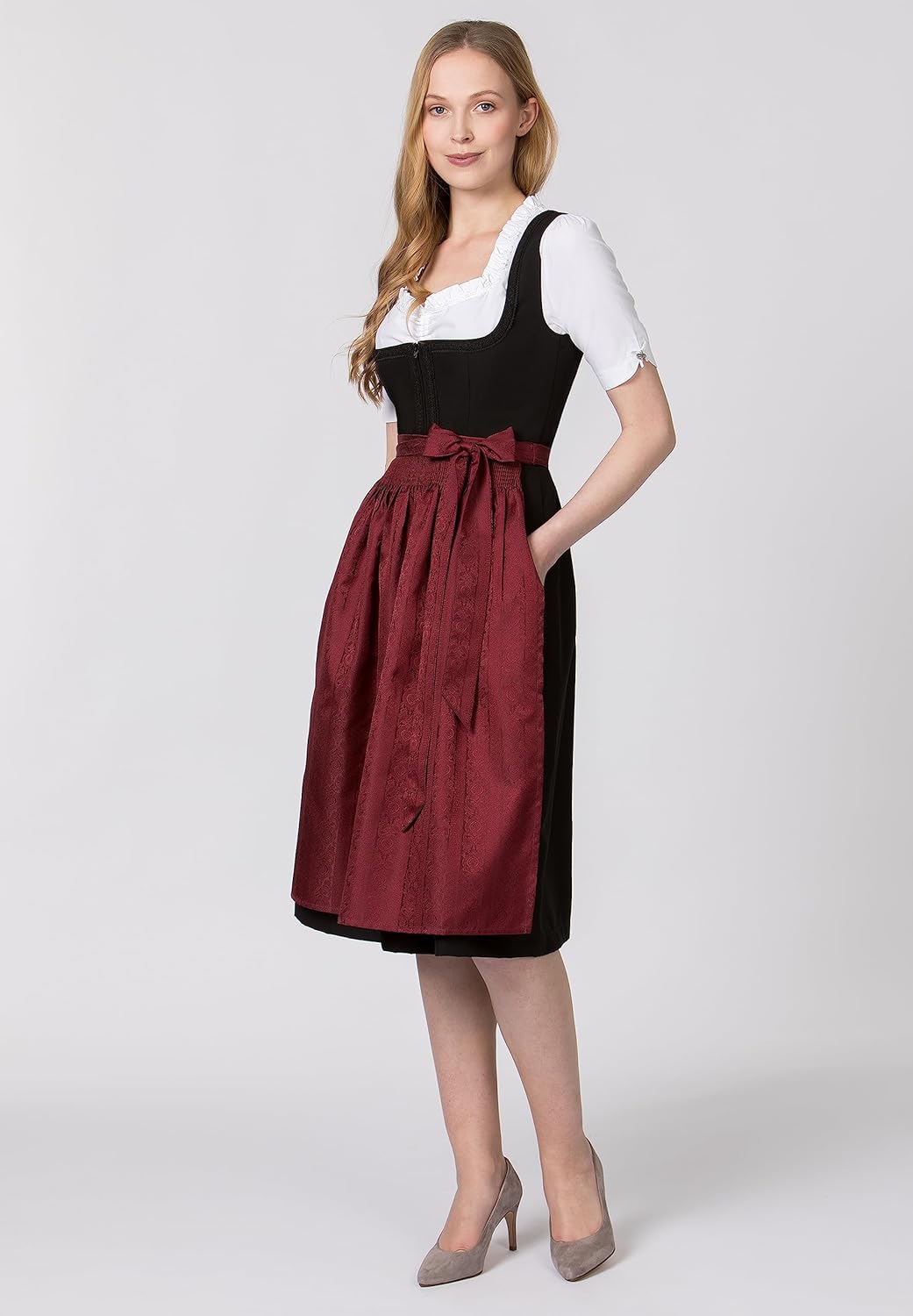 Stockerpoint Damen Schürze Corinna Dirndlschürze, dunkelrot, Regular