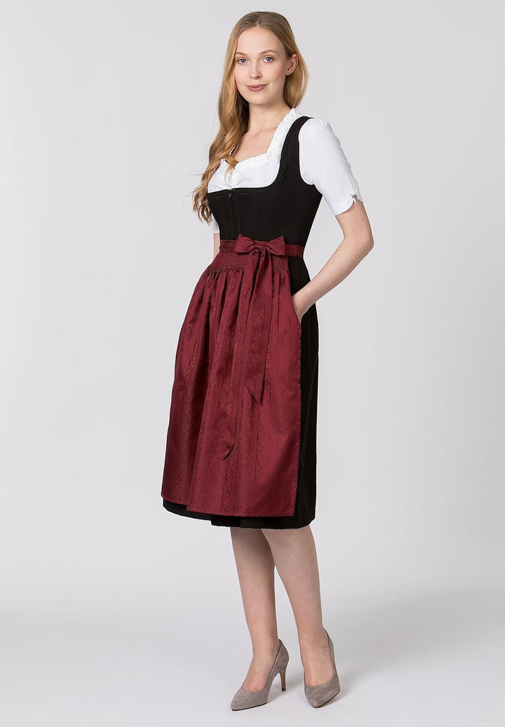 Stockerpoint Damen Schürze Corinna Dirndlschürze, dunkelrot, Regular