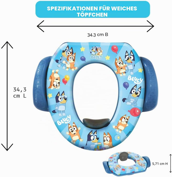 Bluey Weicher Töpfchensitz – Töpfchentraining Toilettensitz, weiches Kissen, Baby Töpfchentraining,